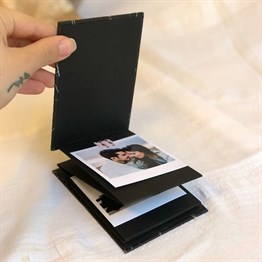 Black Marble Mini Photo Album w/Stickers