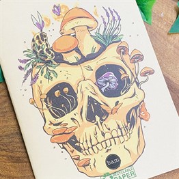 Skull Art Tasarımlı Dönüşümlü Kraft Defter