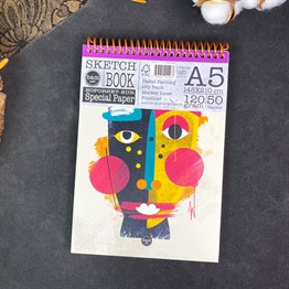 Soyut Portre Tasarımlı  A5 Sketch Book - Eskiz Defteri