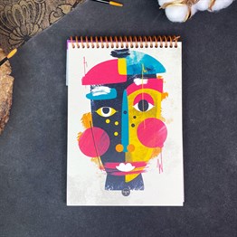 Soyut Portre Tasarımlı  A5 Sketch Book - Eskiz Defteri