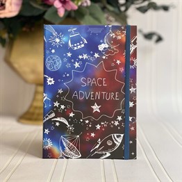 Space Adventure Tasarımlı Lastikli Defter