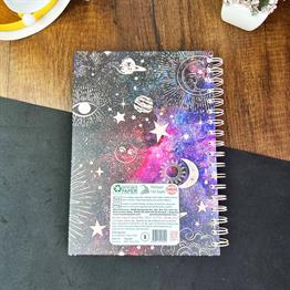 Space Tarot Tasarımlı Çizgili Spiralli Defter 