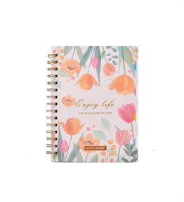 Spiralli Çiçek Desenli Defter x12