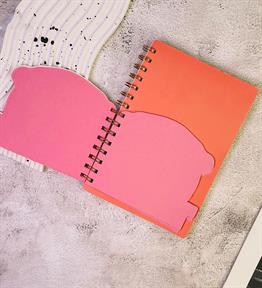 Spiralli Kedi Tasarımlı Defter x12