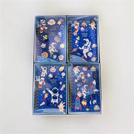 Spiralli Uzay Tasarımlı Mini Defter X12