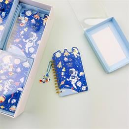 Spiralli Uzay Tasarımlı Mini Defter X12