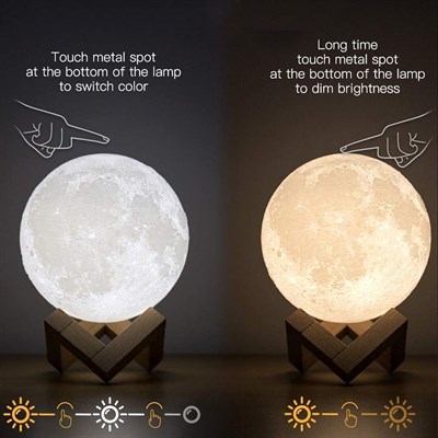 Standlı 3D Moon Lamba