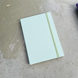 UV Baskıya Uygun Düz Su Yeşili Tasarımlı Lastikli Defter 