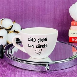 Sütü Çilekli Seni Sürekli White Printed Cup