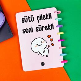 Motto Tasarımlı Spiralli Defter