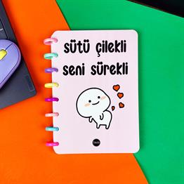 Motto Tasarımlı Spiralli Defter