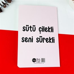 Sütü Çilekli Seni Sürekli Tasarımlı Terzi Dikişli Defter