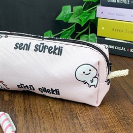 Sütü Çilekli Seni Sürekli Tasarımlı Sosis Kalemlik