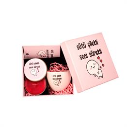 Sütü Çilekli Tasarımlı Hediye Seti