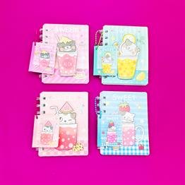 Sweet ve Panda Kabartmalı Çizgili Defter