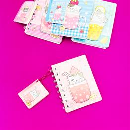 Sweet ve Panda Kabartmalı Çizgili Defter