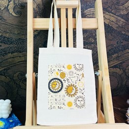 Tarot Ay Ve Güneş Tasarımlı Kalın Kitap Görünümlü Defter Ve Bez Çanta
