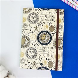 Tarot Ay Ve Güneş Tasarımlı Lastikli Defter