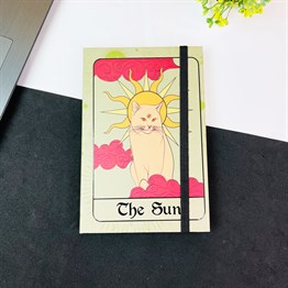 The Sun Kedi Tasarımlı Lastikli Defter