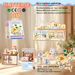 Tinyverse Çay Saati ve Kafe Konsepti- Kendin Yap (DIY) Minyatür Seti x16