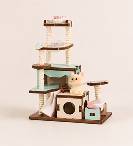Tinyverse Sevimli Ev Köşeleri ve Kedi Oyun Alanı- Kendin Yap (DIY) Minyatür Seti (Model: ZH03) X16