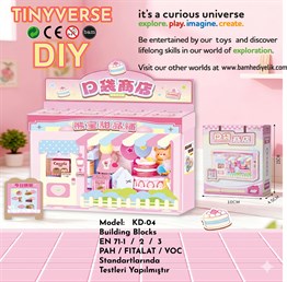 Tinyverse Sevimli Tatlı Dükkanı - Kendin Yap (DIY) Minyatür Seti X16
