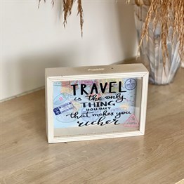 Travel Journal Wooden Money Box