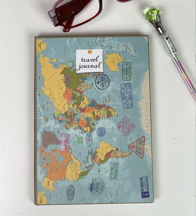 Travel Journal Tasarımlı Lastikli Defter