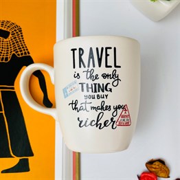 Travel Tasarımlı White Printed Mug