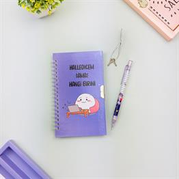 Türkçe Mottolu Kilitli Defter x12