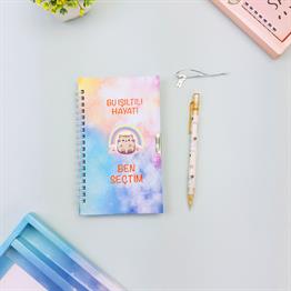 Türkçe Mottolu Kilitli Defter x12
