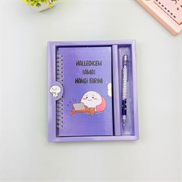 Türkçe Mottolu Kilitli Defter x12