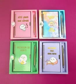 Türkçe Mottolu Kilitli Defter x12