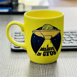 Ufo Yellow Printed Mug