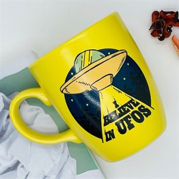 Ufo Yellow Printed Mug