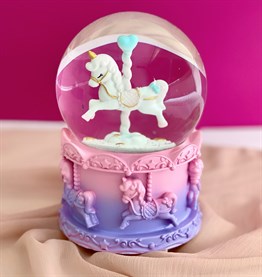 Unicorn Atlı Karınca Işıklı Büyük Boy Kar Küresi