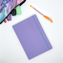UV Baskıya Uygun Düz Mor Tasarımlı Lastikli Defter