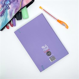 UV Baskıya Uygun Düz Mor Tasarımlı Lastikli Defter