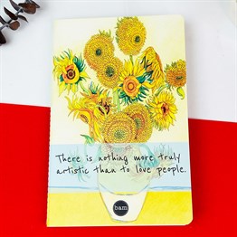 Van Gogh Ayçiçeği Tasarımlı Terzi Dikişli Defter