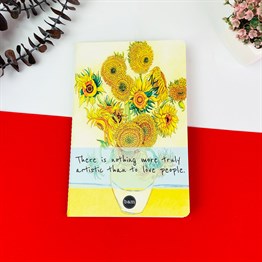 Van Gogh Ayçiçeği Tasarımlı Terzi Dikişli Defter