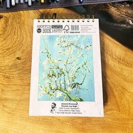 Van Gogh Badem Çiçeği Tasarımlı 17x23 Sketch Book - Eskiz Defteri