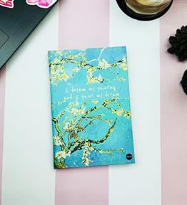 Van Gogh Badem Çiçeği Tasarımlı Lastikli Defter