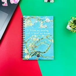 Van Gogh Badem Çiçeği Tasarımlı Spiralli Defter