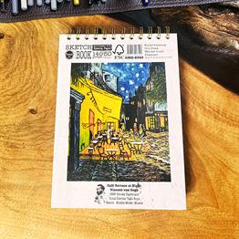 Van Gogh Kafe Terasta Gece Tasarımlı 17x23 Sketch Book - Eskiz Defteri
