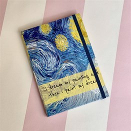Van Gogh Motto Tasarımlı Lastikli Defter
