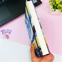Van Gogh Yıldızlı Gece Tasarımlı Kalın Kitap Görünümlü Defter