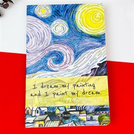 Van Gogh Yıldızlı Gece Tasarımlı Terzi Dikişli Defter