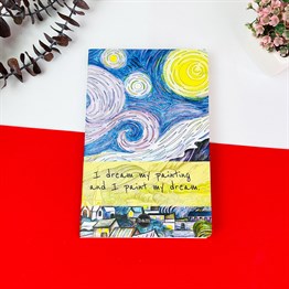 Van Gogh Yıldızlı Gece Tasarımlı Terzi Dikişli Defter