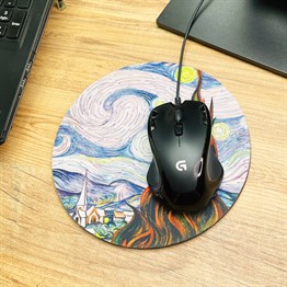 Van Gogh The Starry Night  Oval Mouse Pad Customizable