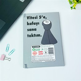 Vitesi 5e Kafayı Sana Taktım Tasarımlı Lastikli Defter